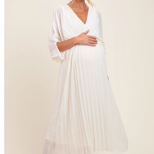 Elegant White Maternity Dress